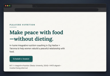 Pleasure Nutrition — clean landing page for a nutrition coach